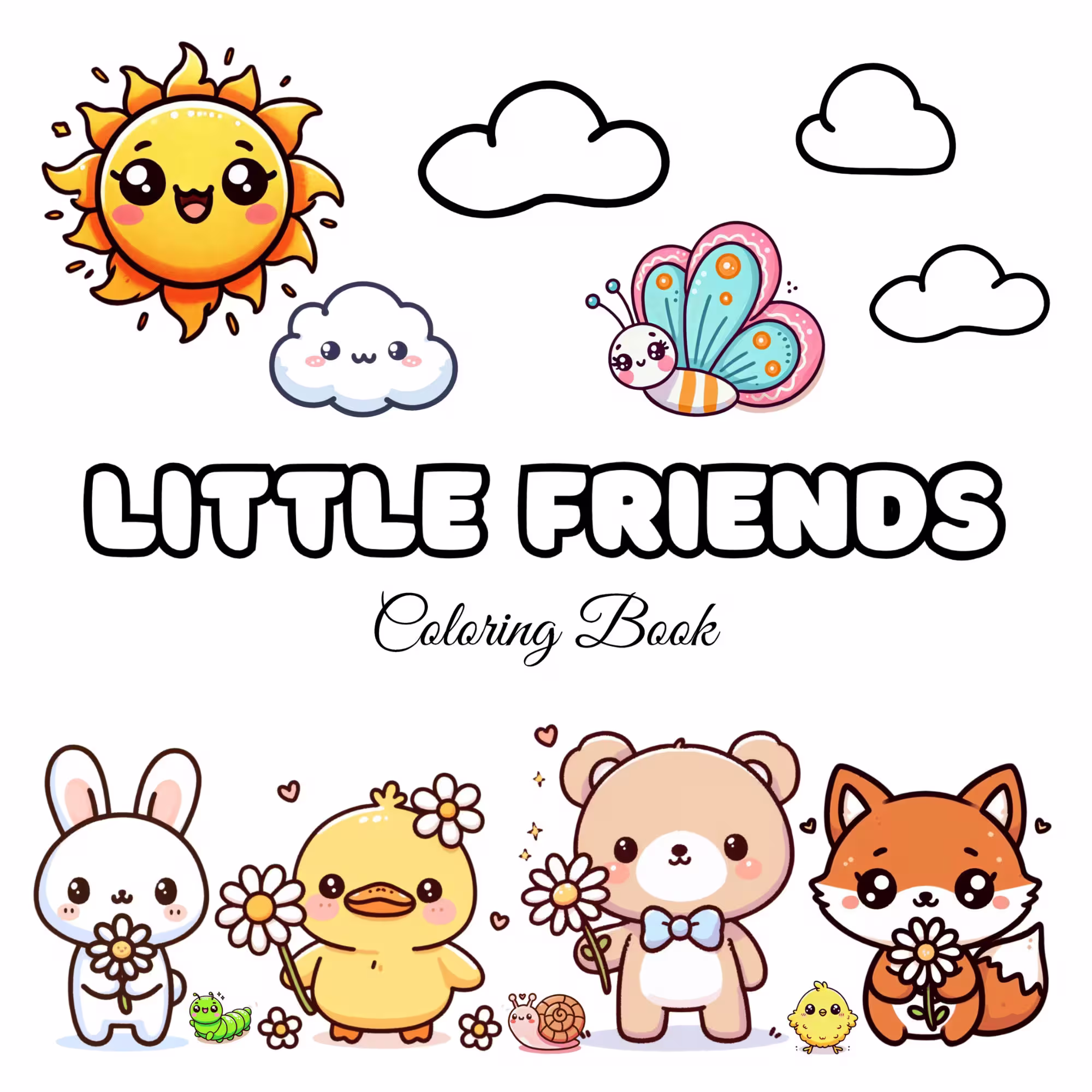 little friends cute adventures coloring book for tweens and kids and adults